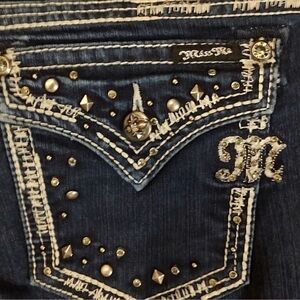 Gorgeous Miss Me Easy Boot Studded Jeans With 29” Inseam